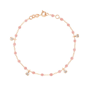 Gigi Clozeau - Bracelet blush Gigi Suprême, or rose, 4 diamants, 17 cm
