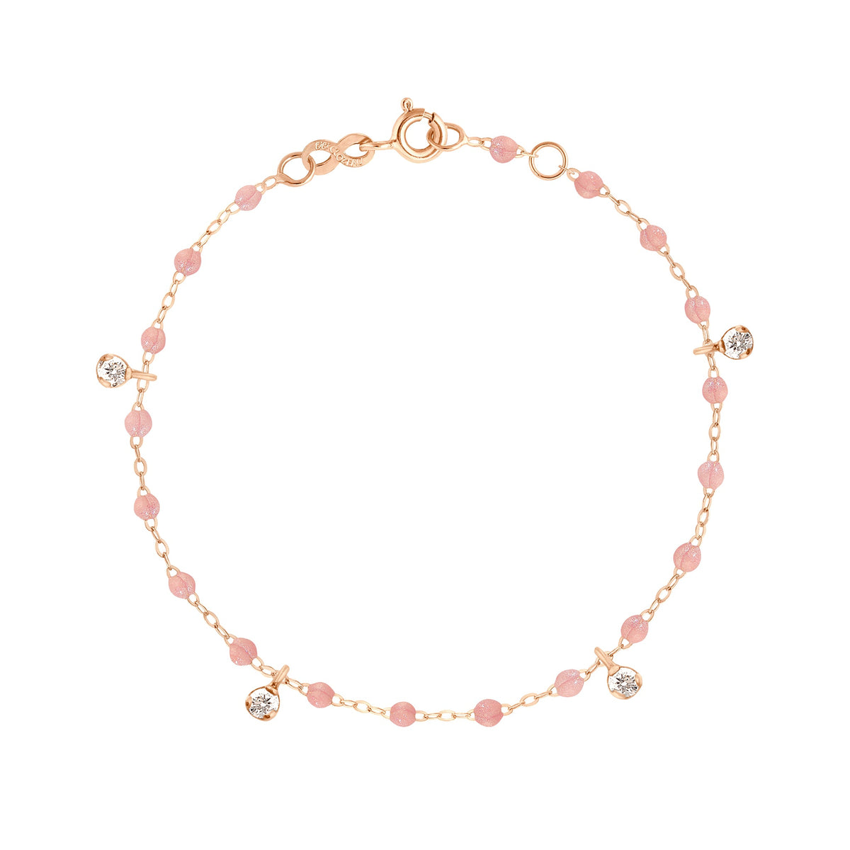 gigi clozeau Bracelet blush Gigi Suprême or rose 4 diamants 17 cm