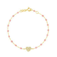 Gigi Clozeau - Bracelet blush In Love, diamants, or jaune, 17 cm