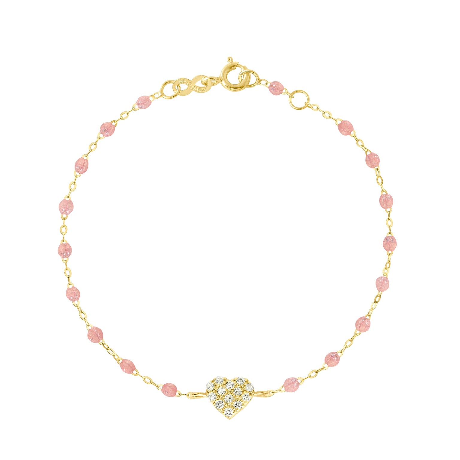 Gigi Clozeau - Bracelet blush In Love, diamants, or jaune, 17 cm