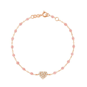 Gigi Clozeau - Bracelet blush In Love, diamants, or rose, 17 cm