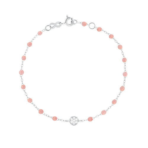 Gigi Clozeau - Bracelet blush Puce diamants, or blanc, 17 cm