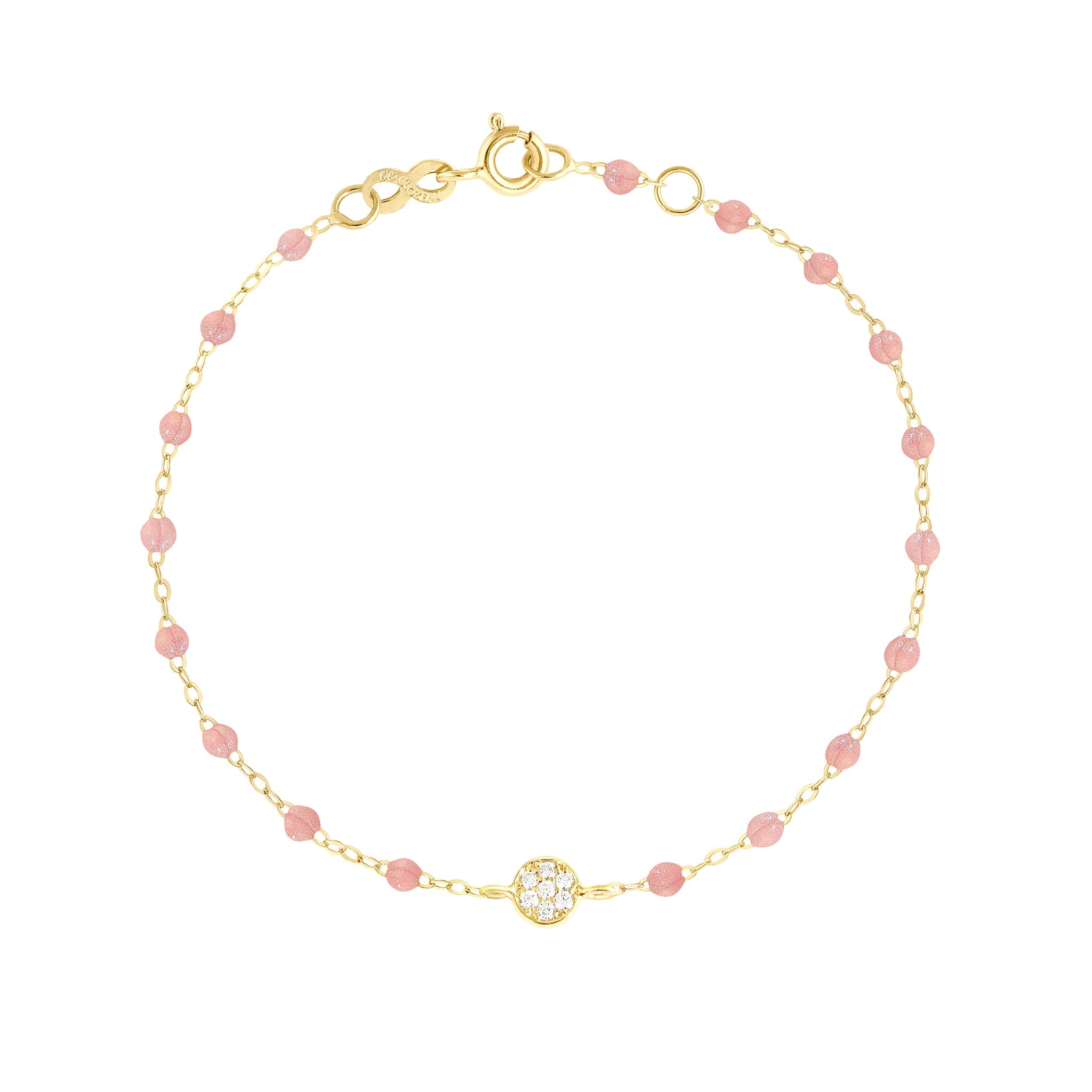 Gigi Clozeau - Bracelet blush Puce diamants, or jaune, 17 cm