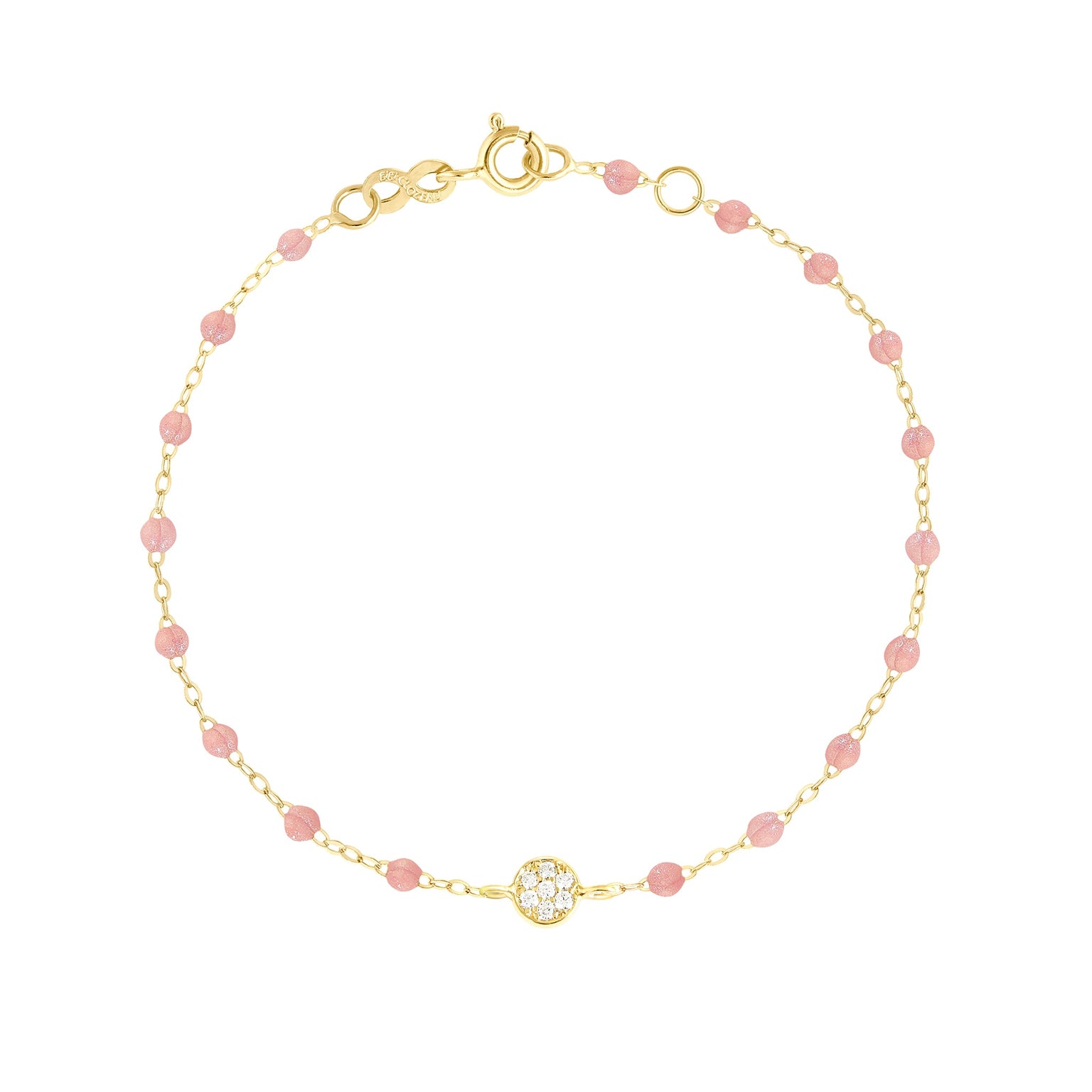 Gigi Clozeau - Bracelet blush Puce diamants, or jaune, 17 cm
