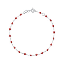 Gigi Clozeau - Bracelet bordeaux Classique Gigi, or blanc, 17 cm