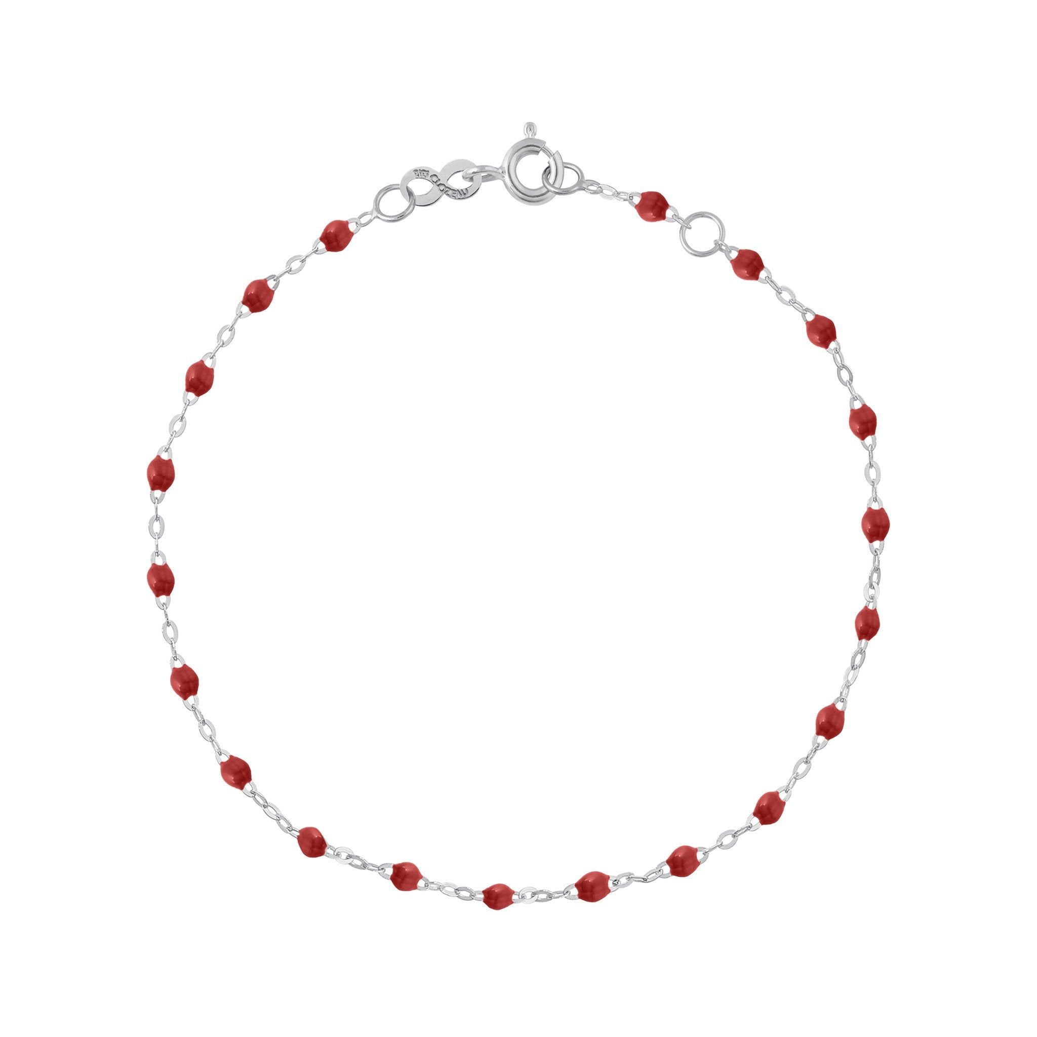 Gigi Clozeau - Bracelet bordeaux Classique Gigi, or blanc, 18 cm