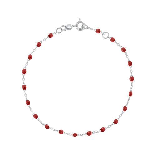 Gigi Clozeau - Bracelet bordeaux Classique Gigi, or blanc, 15 cm