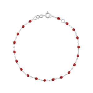 Gigi Clozeau - Bracelet bordeaux Classique Gigi, or blanc, 15 cm
