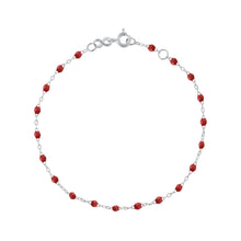 Gigi Clozeau - Bracelet bordeaux Classique Gigi, or blanc, 19 cm