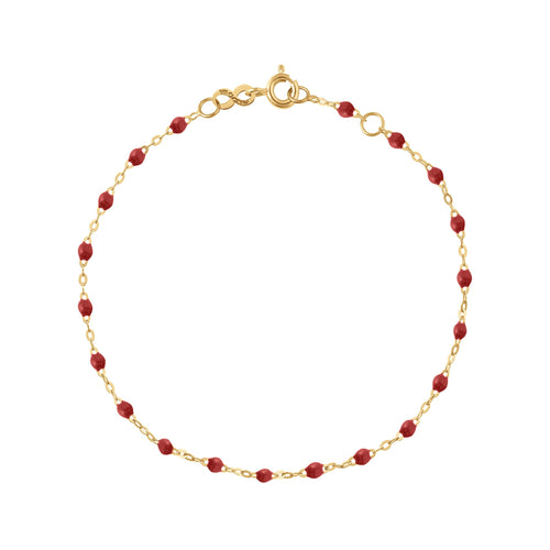 Gigi Clozeau - Bracelet bordeaux Classique Gigi, or jaune, 17 cm