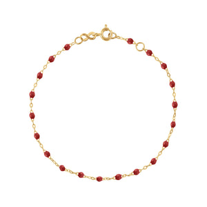 Gigi Clozeau - Bracelet bordeaux Classique Gigi, or jaune, 18 cm