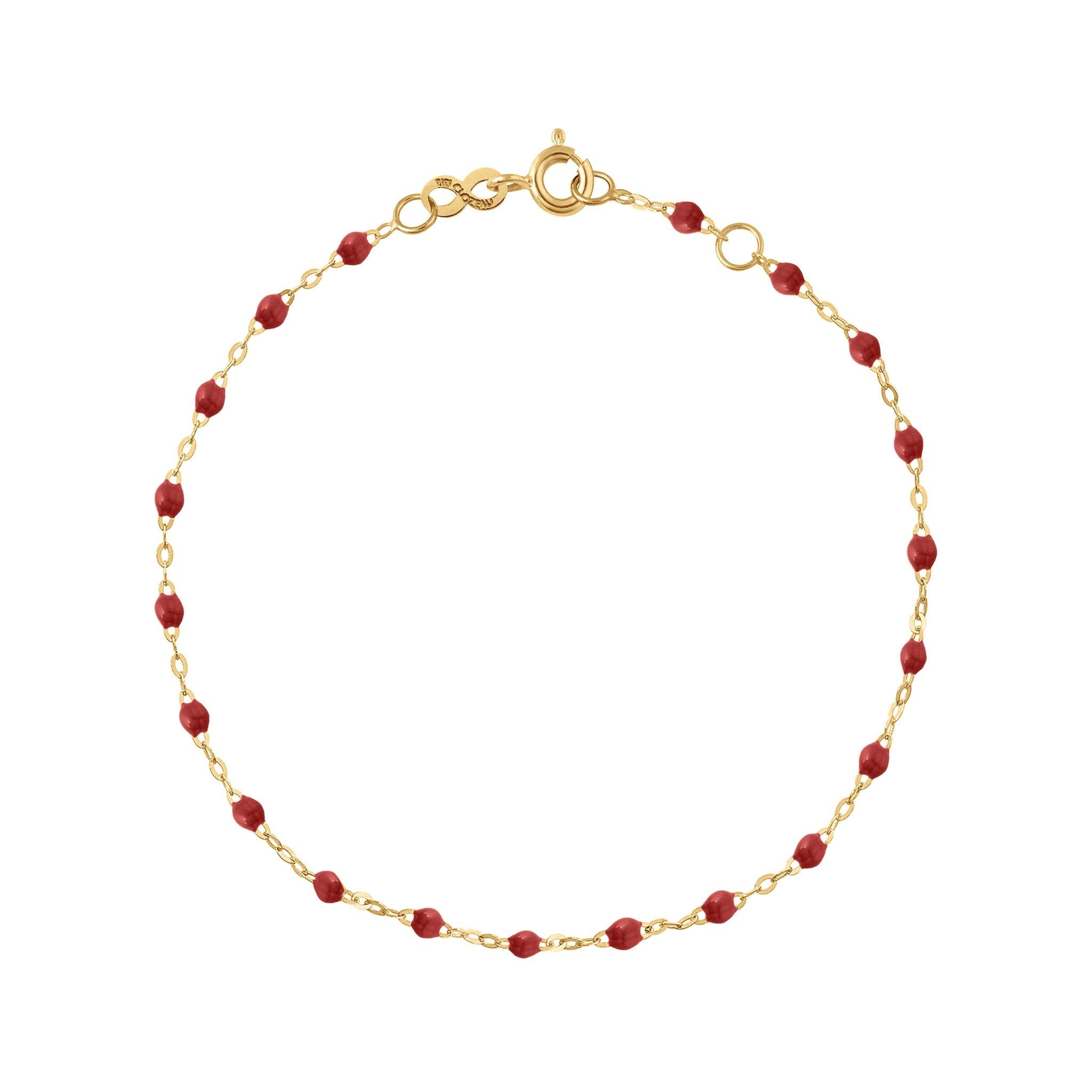 Gigi Clozeau - Bracelet bordeaux Classique Gigi, or jaune, 19 cm