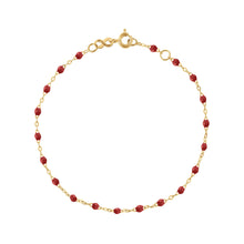 Gigi Clozeau - Bracelet bordeaux Classique Gigi, or jaune, 19 cm