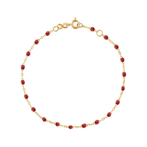 Gigi Clozeau - Bracelet bordeaux Classique Gigi, or jaune, 19 cm