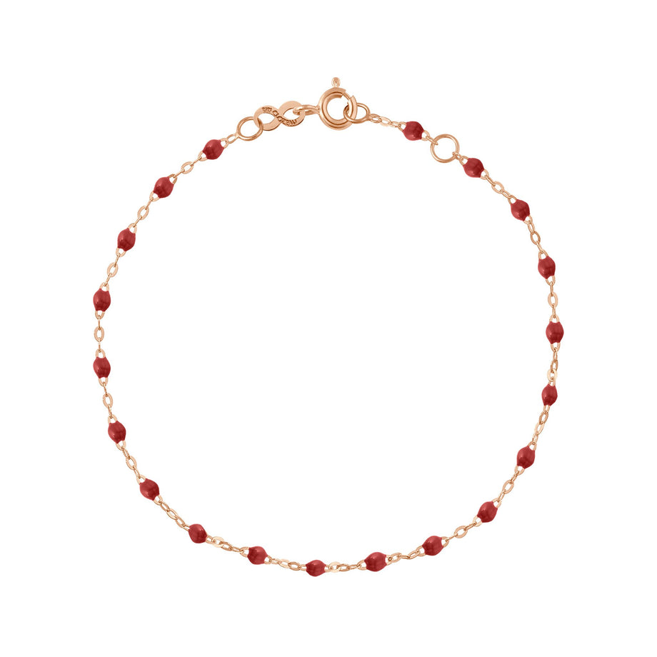 Gigi Clozeau - Bracelet bordeaux Classique Gigi, or rose, 17 cm