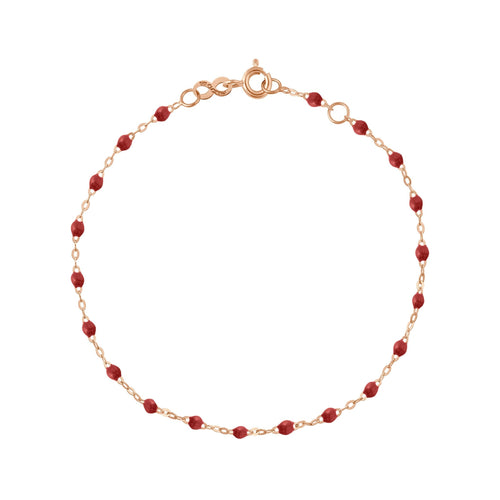 Gigi Clozeau - Bracelet bordeaux Classique Gigi, or rose, 19 cm