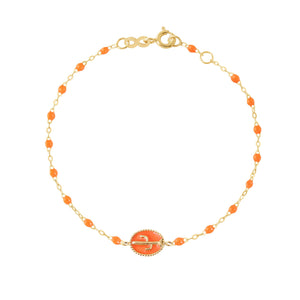 Gigi Clozeau - Bracelet Cactus résine orange fluo, or jaune