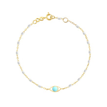 Gigi Clozeau - Bracelet Classique Gigi Eye blanc, or jaune, 17 cm