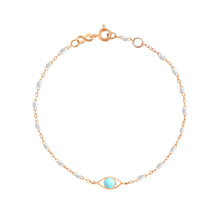 Gigi Clozeau - Bracelet Classique Gigi Eye blanc, or rose, 17 cm