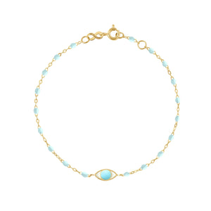 Bracelet bleu layette Classique Gigi, or rose, 17 cm – Gigi