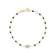 Gigi Clozeau - Bracelet Classique Gigi Eye noir, or jaune, diamants, 17 cm