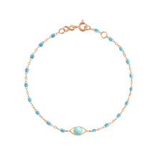 Gigi Clozeau - Bracelet Classique Gigi Eye turquoise, or rose, 17 cm