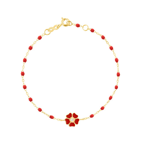 Gigi Clozeau - Bracelet coquelicot Fleur, diamant, or jaune, 17 cm