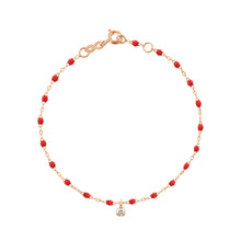 Gigi Clozeau - Bracelet coquelicot Gigi Suprême, or rose, 1 diamant, 17 cm