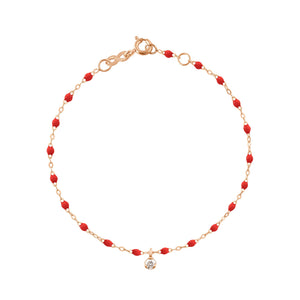 Gigi Clozeau - Bracelet coquelicot Gigi Suprême, or rose, 1 diamant, 17 cm