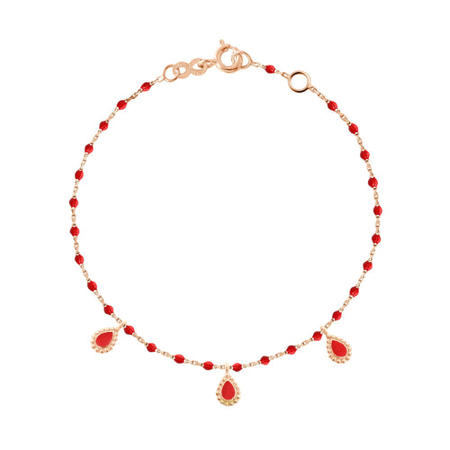 Gigi Clozeau - Bracelet coquelicot Lucky Cashmere , or rose, 17 cm