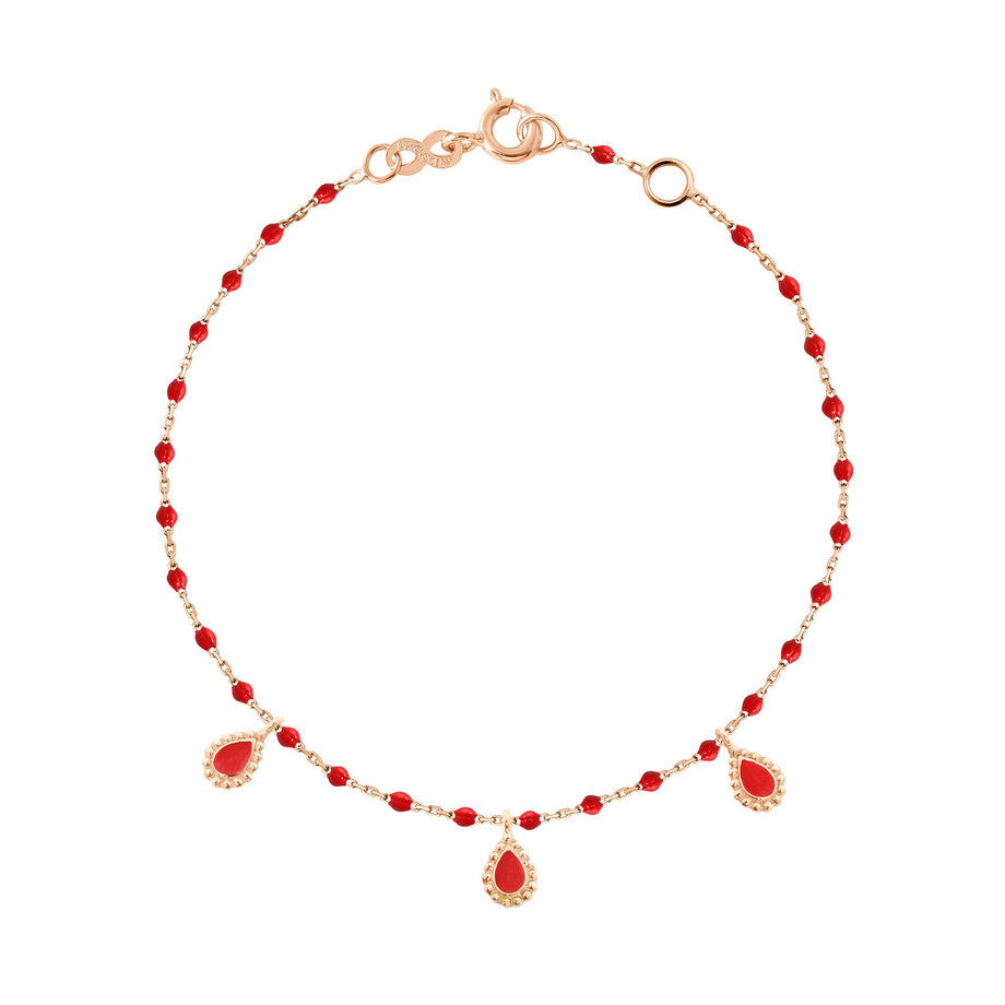 Gigi Clozeau - Bracelet coquelicot Lucky Cashmere , or rose, 17 cm