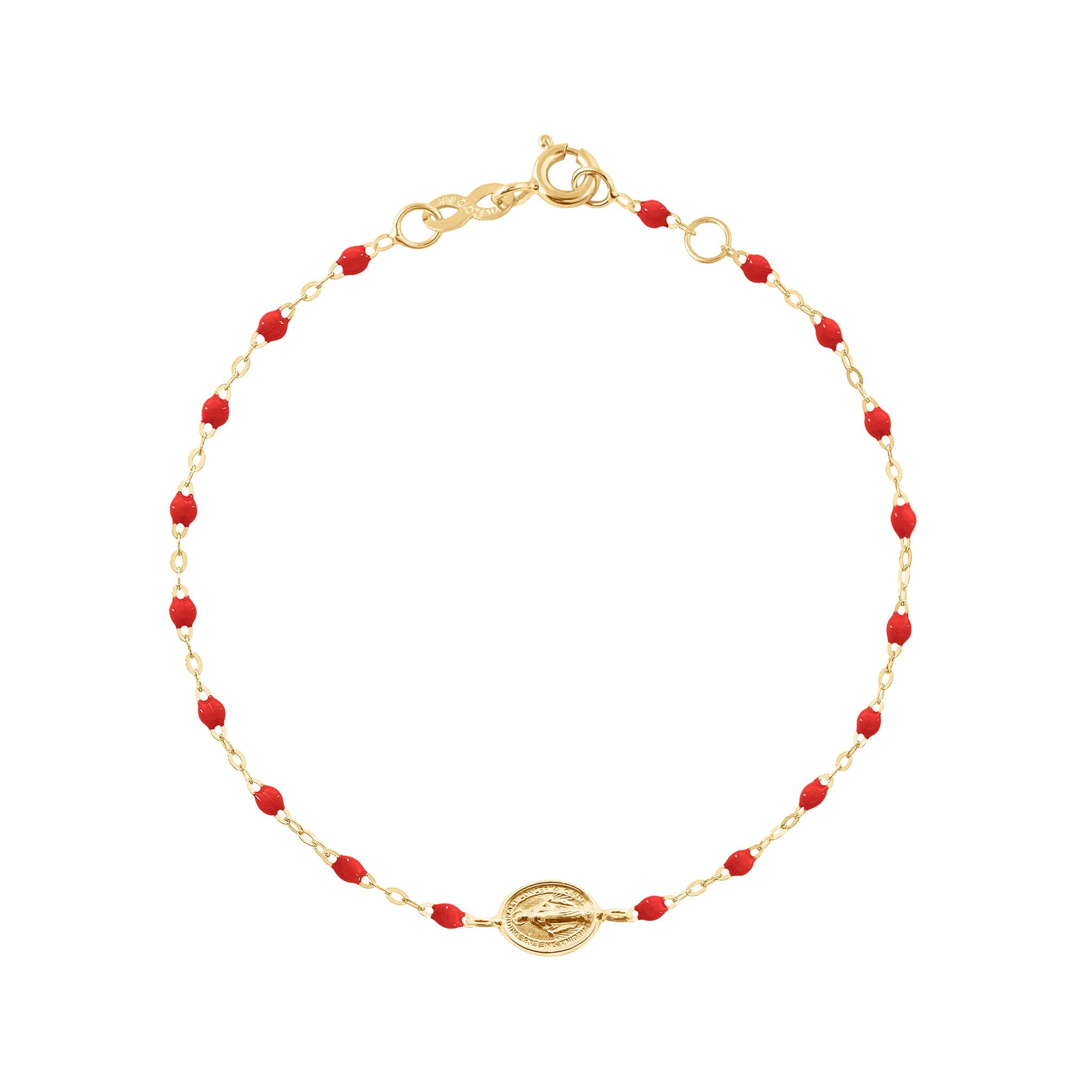 Gigi Clozeau - Bracelet coquelicot Madone or jaune, 17 cm
