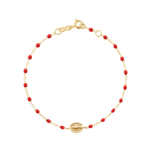 Gigi Clozeau - Bracelet coquelicot Madone or jaune, 17 cm