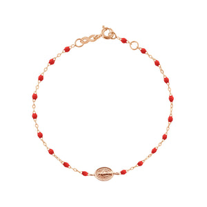 Gigi Clozeau - Bracelet coquelicot Madone or rose, 17 cm