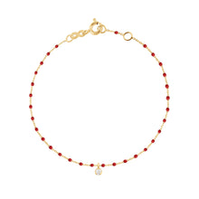 Gigi Clozeau - Bracelet coquelicot Mini Gigi, or jaune, 1 diamant, 17 cm