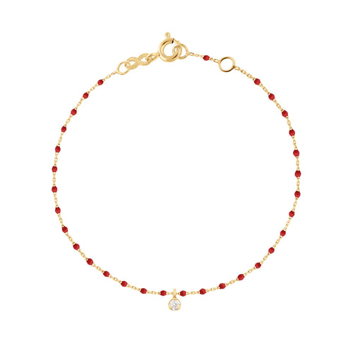 Gigi Clozeau - Bracelet coquelicot Mini Gigi, or jaune, 1 diamant, 17 cm
