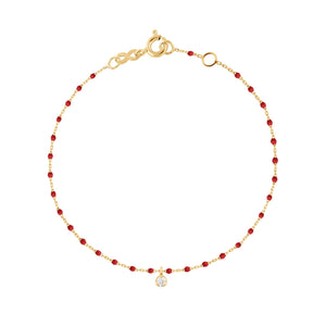 Gigi Clozeau - Bracelet coquelicot Mini Gigi, or jaune, 1 diamant, 17 cm