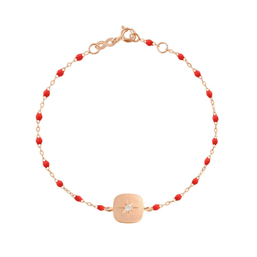 Gigi Clozeau - Bracelet coquelicot Miss Gigi diamant, or rose, 17 cm