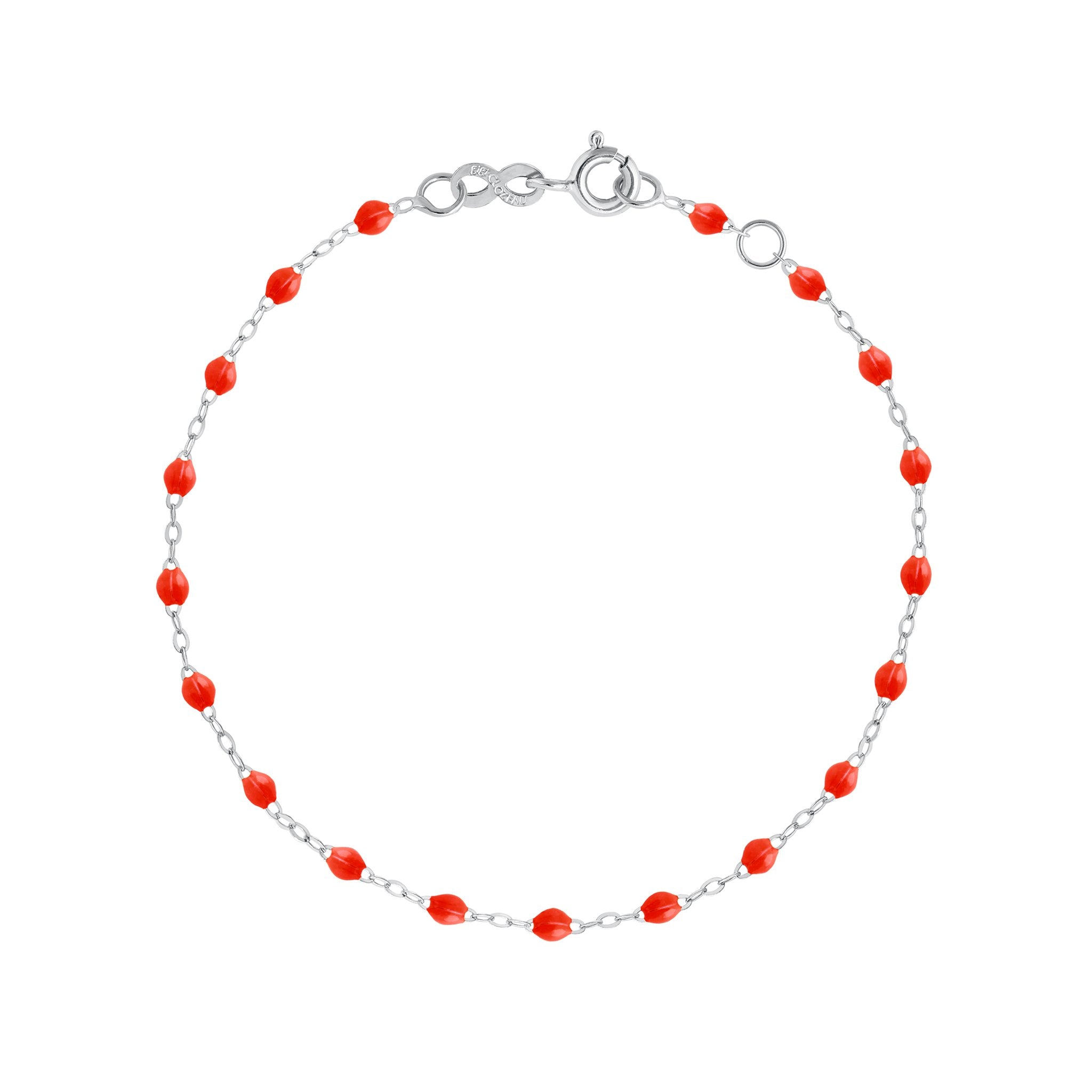 Gigi Clozeau - Bracelet corail Classique Gigi, or blanc, 19 cm