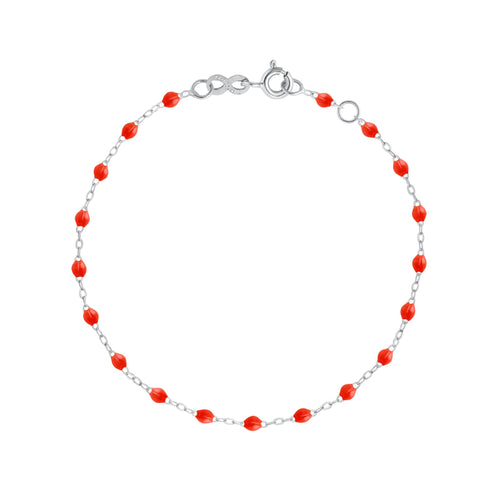 Gigi Clozeau - Bracelet corail Classique Gigi, or blanc, 19 cm