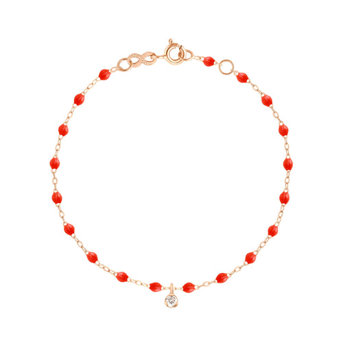 Gigi Clozeau - Bracelet corail Gigi Suprême, or rose, 1 diamant, 17 cm