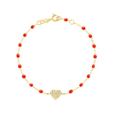 Gigi Clozeau - Bracelet corail In Love, diamants, or jaune, 17 cm