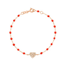 Gigi Clozeau - Bracelet corail In Love, diamants, or rose, 17 cm