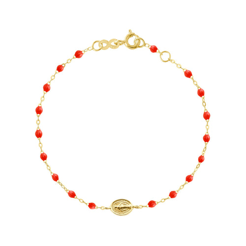 Gigi Clozeau - Bracelet corail Madone or jaune, 17 cm