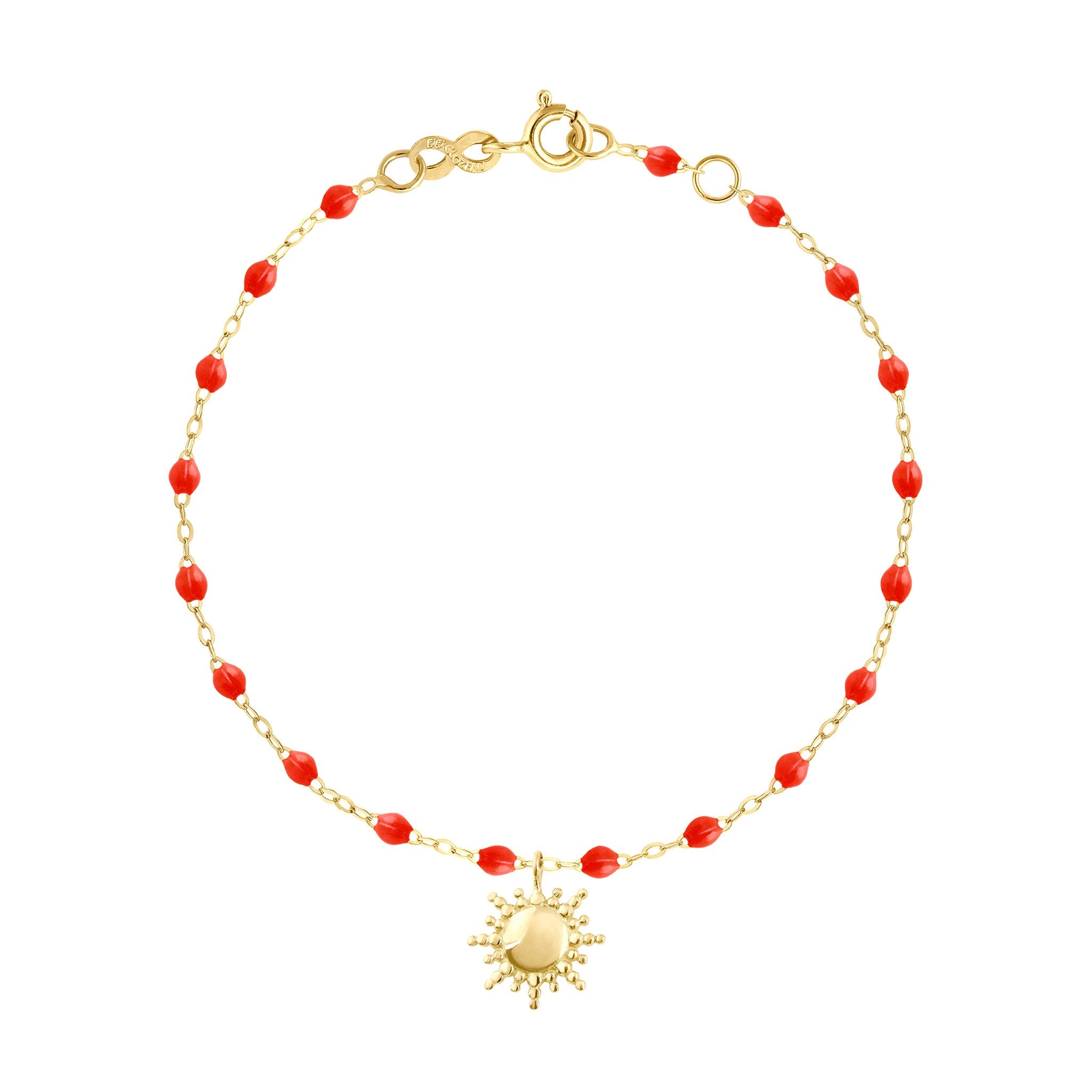 Bracelet bleu fluo Soleil, or rose, 17 cm – Gigi Clozeau