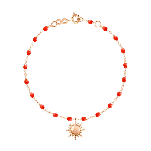 Gigi Clozeau - Bracelet corail Soleil, or rose, 17 cm