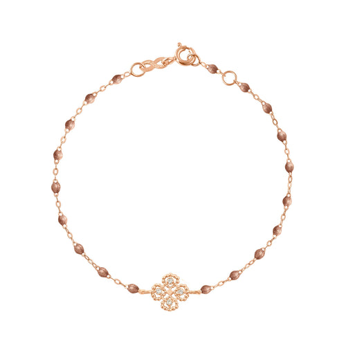 Gigi Clozeau - Bracelet cuivre Lucky Trèfle, diamants, or rose, 17 cm