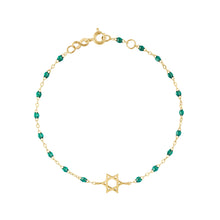 Gigi Clozeau - Bracelet émeraude Etoile de David, or jaune, 17 cm