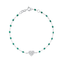 Gigi Clozeau - Bracelet émeraude In Love, diamants, or blanc, 17 cm