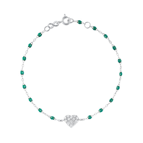 Gigi Clozeau - Bracelet émeraude In Love, diamants, or blanc, 17 cm